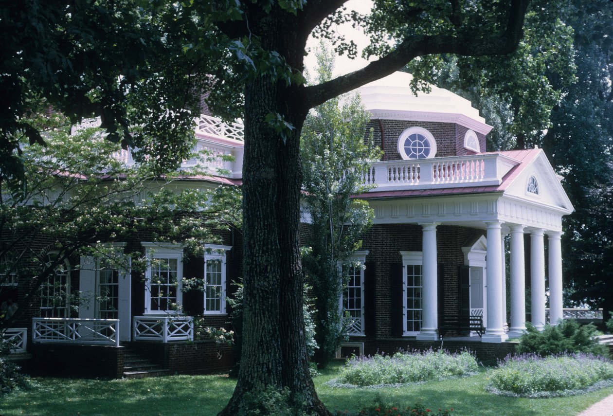 Monticello, designad av Thomas Jefferson av American School