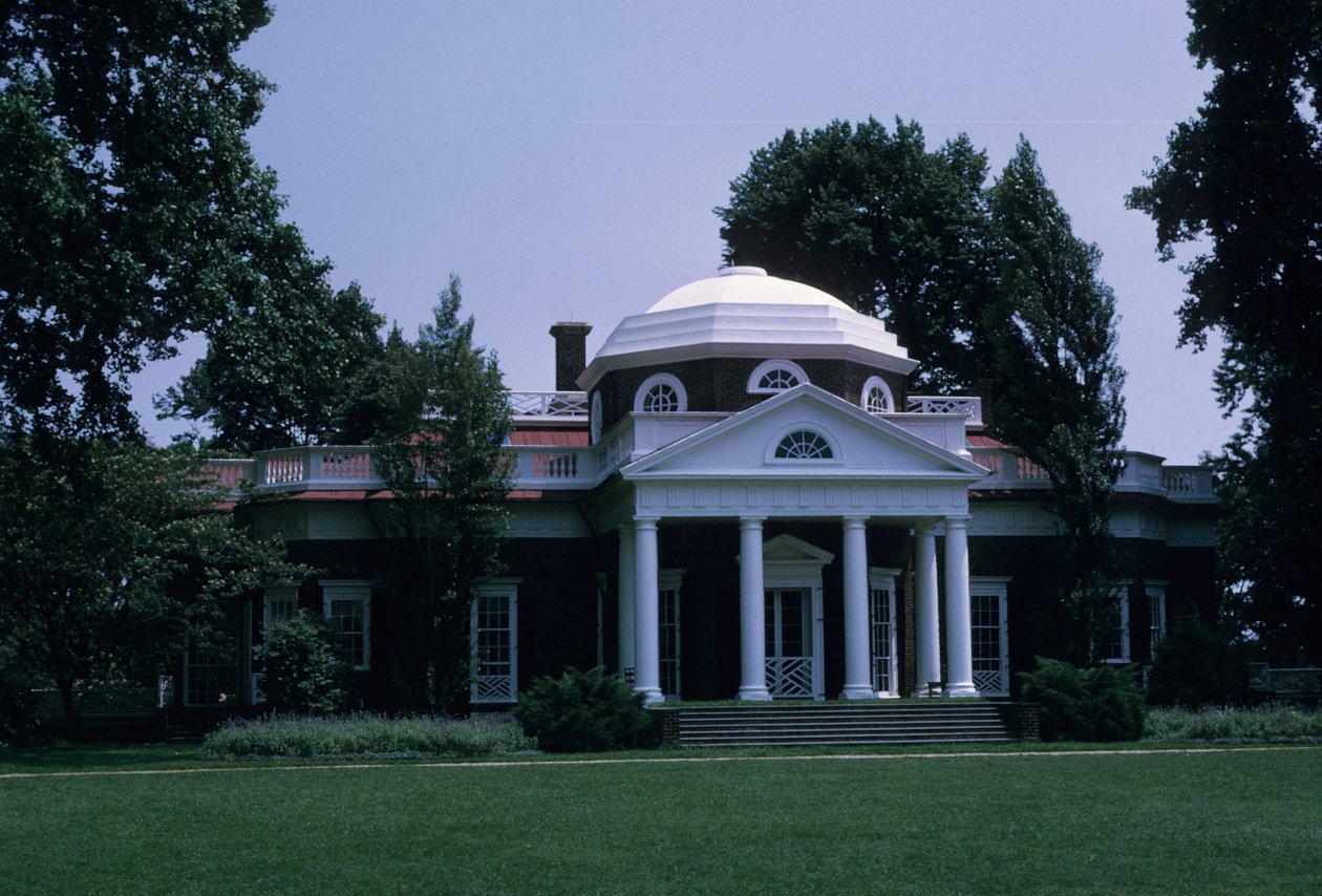 Monticello, designad av Thomas Jefferson av American School
