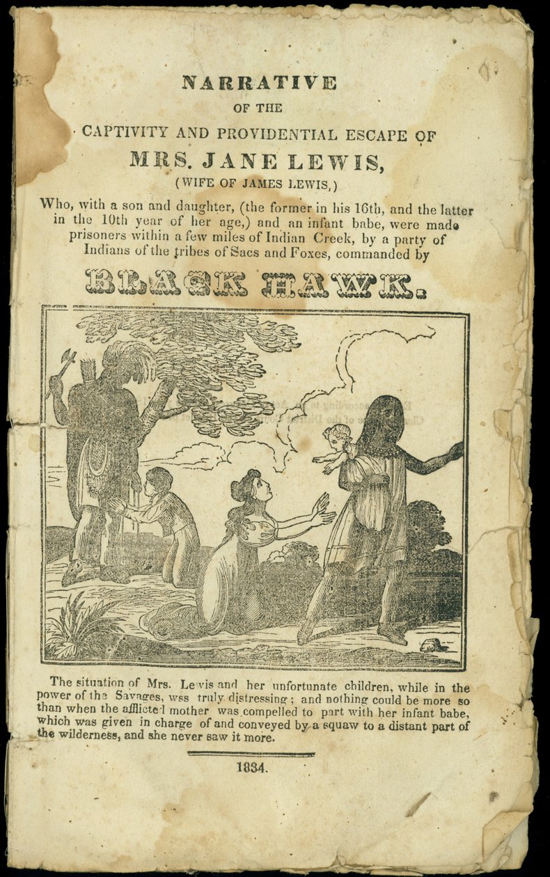 Berättelse om fru Jane Lewis i fångenskap och försynens flykt, publicerad 1832 av American School