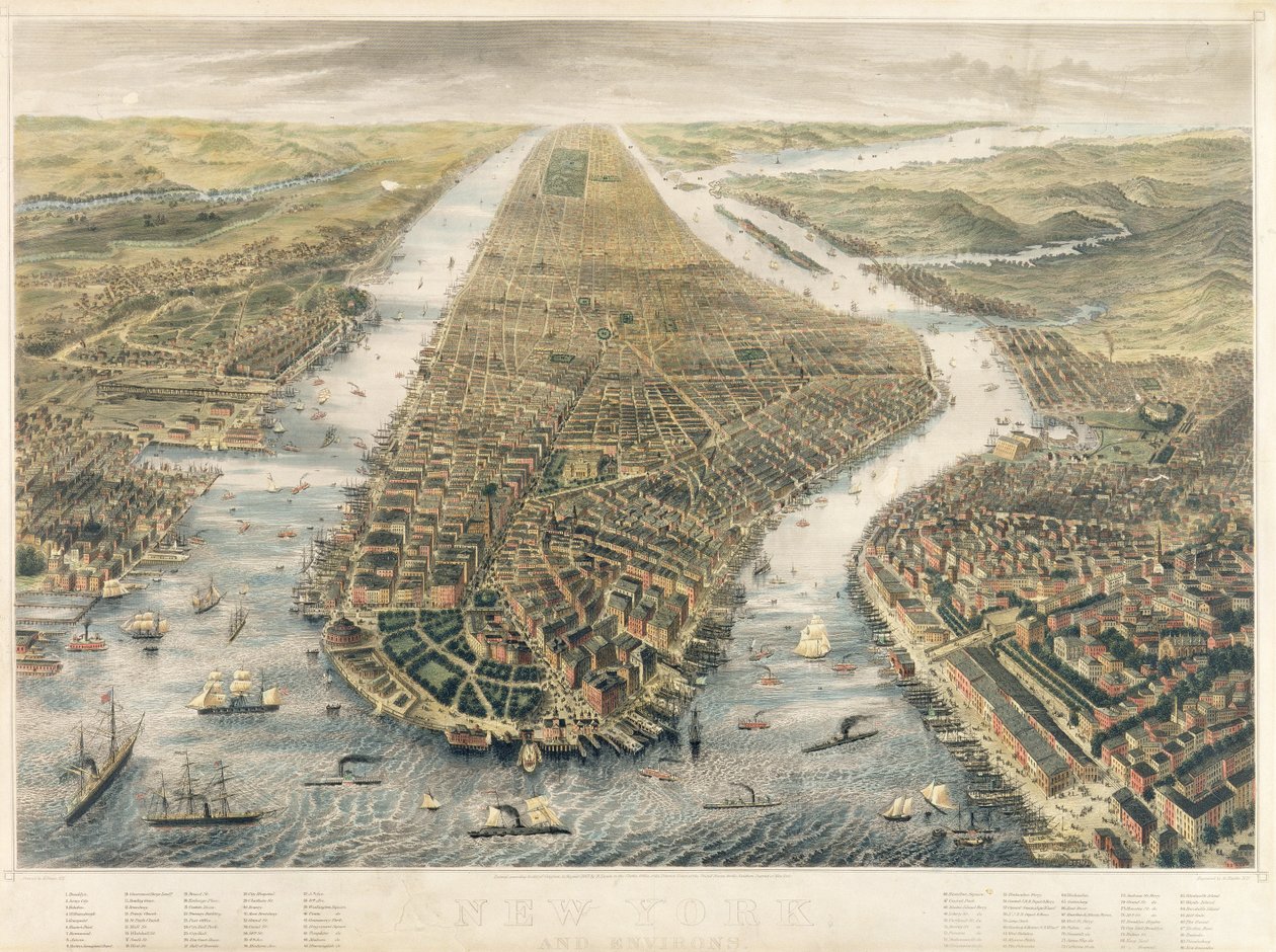 New York och dess omgivningar, 1867 av American School