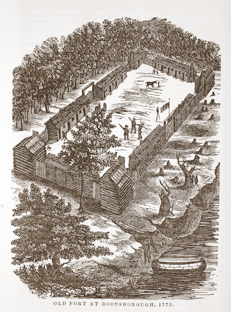 Gamla fortet i Boonsborough, 1775 av American School