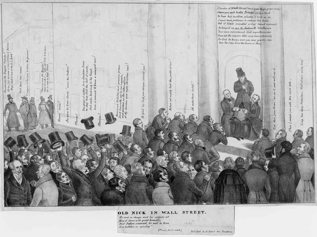Old Nick på Wall Street, ca 1832 av American School