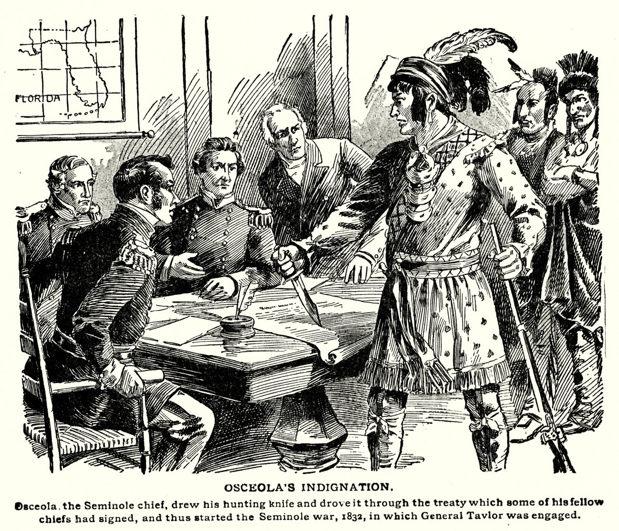 Osceolas indignation (litografi) av American School