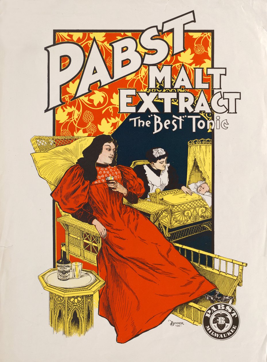 Pabst maltextrakt, den "bästa" tonicen, Pabst, Milwaukee, ca 1880-1890-talet av American School