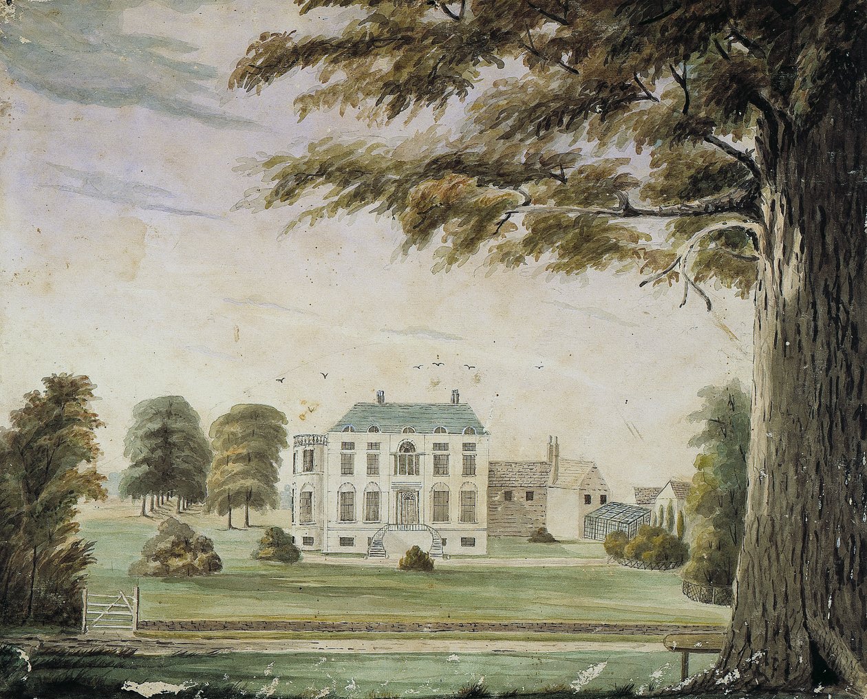 Park House, England: Hem för Richard Flower, far till George Flower (akvarell på papper monterad ombord) av American School