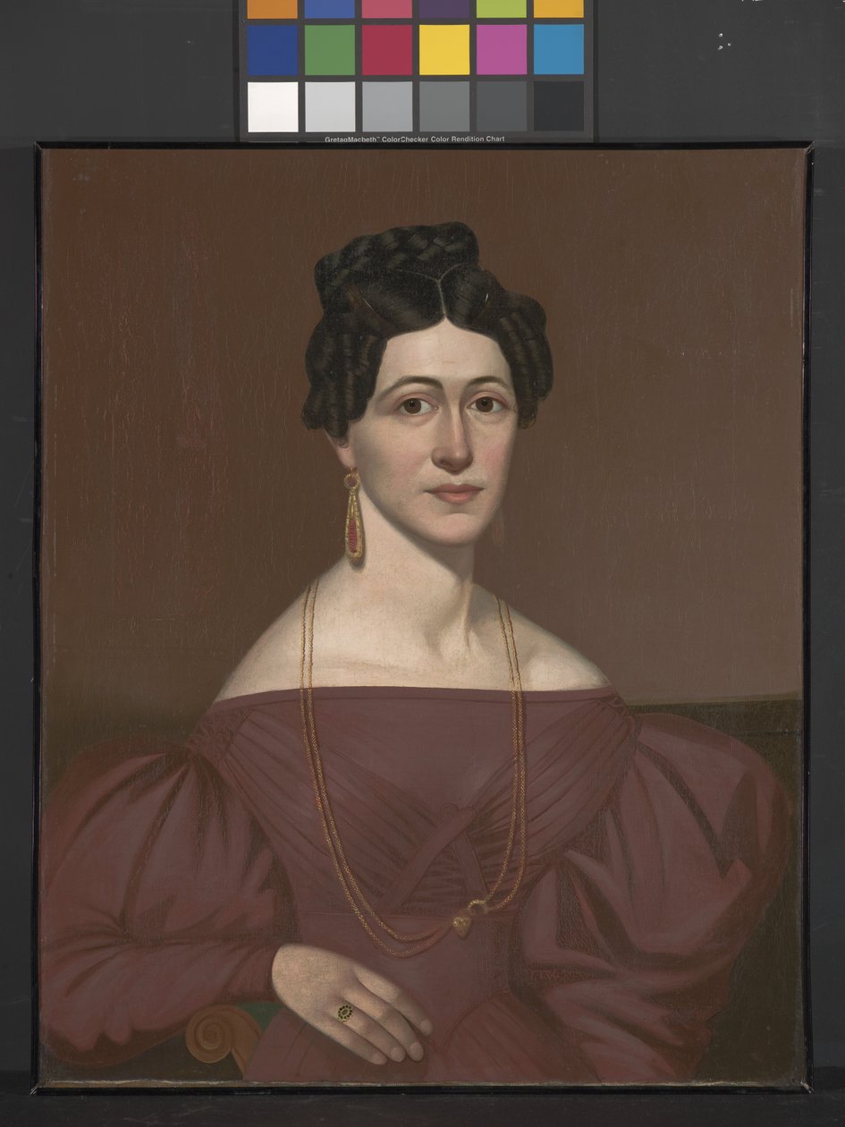 Porträtt av Eliza C. Ayres (olja på duk) av American School