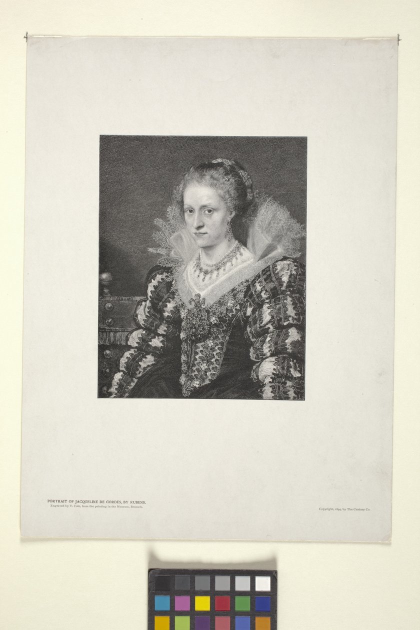 Porträtt av Jacquelin De Cordes (bläck) av American School