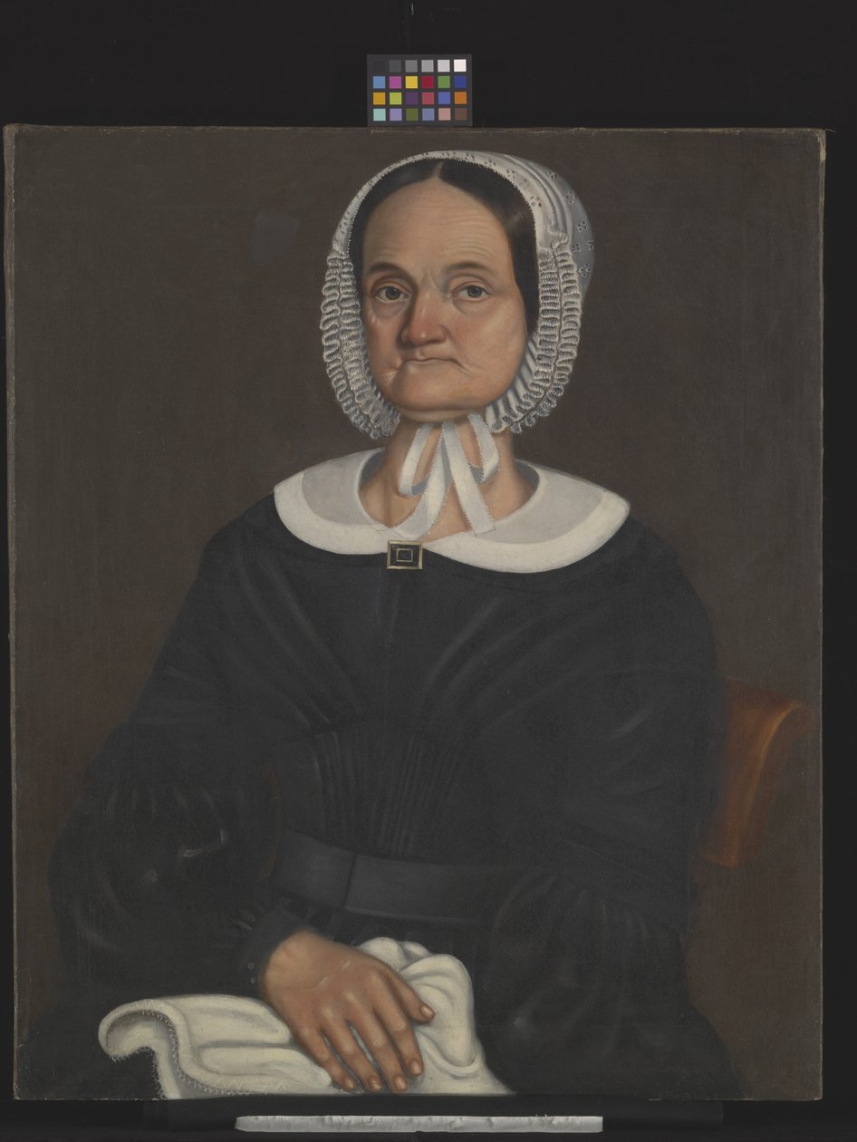 Porträtt av Sally Montgomery (olja på duk) av American School