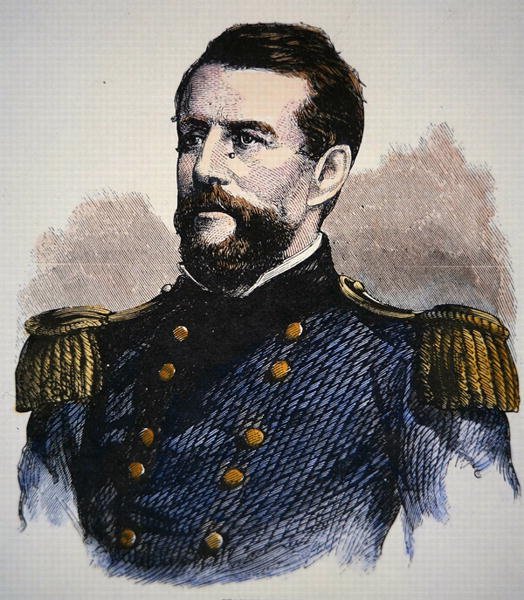 Porträtt av amiral Keyes, U.S. Navy (färg litho) av American School