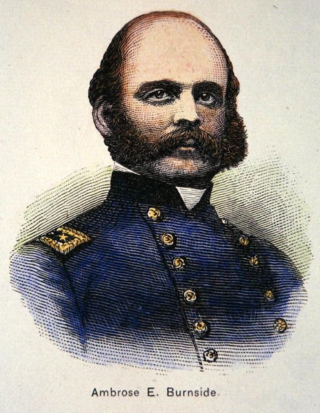 Porträtt av Ambrose E. Burnside (färg litho) av American School