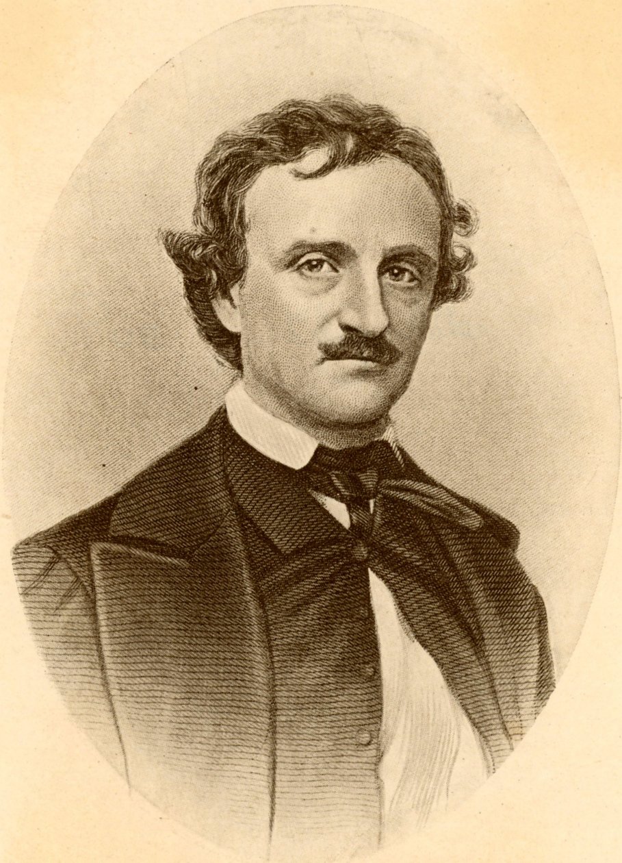 Porträtt av Edgar Allan Poe (tryck) av American School