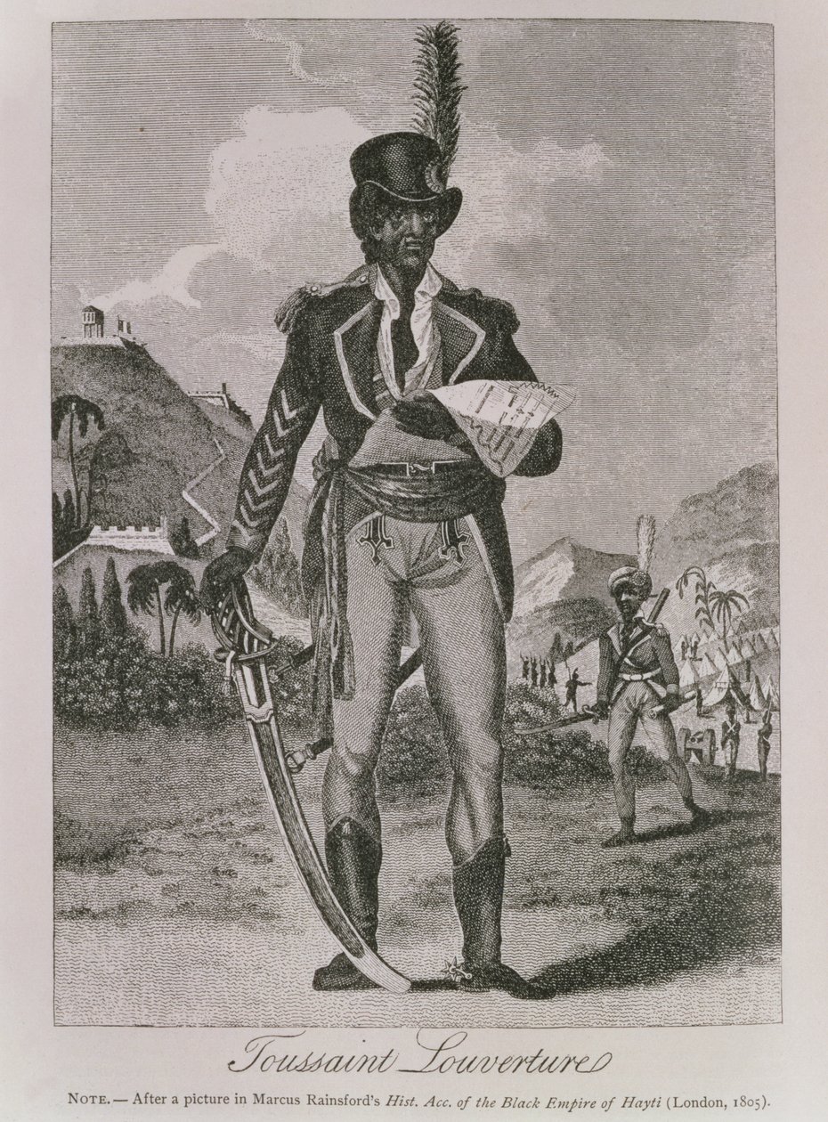 Porträtt av Francois Dominique Toussaint-Louverture (ca 1743-1803) (gravyr) av American School