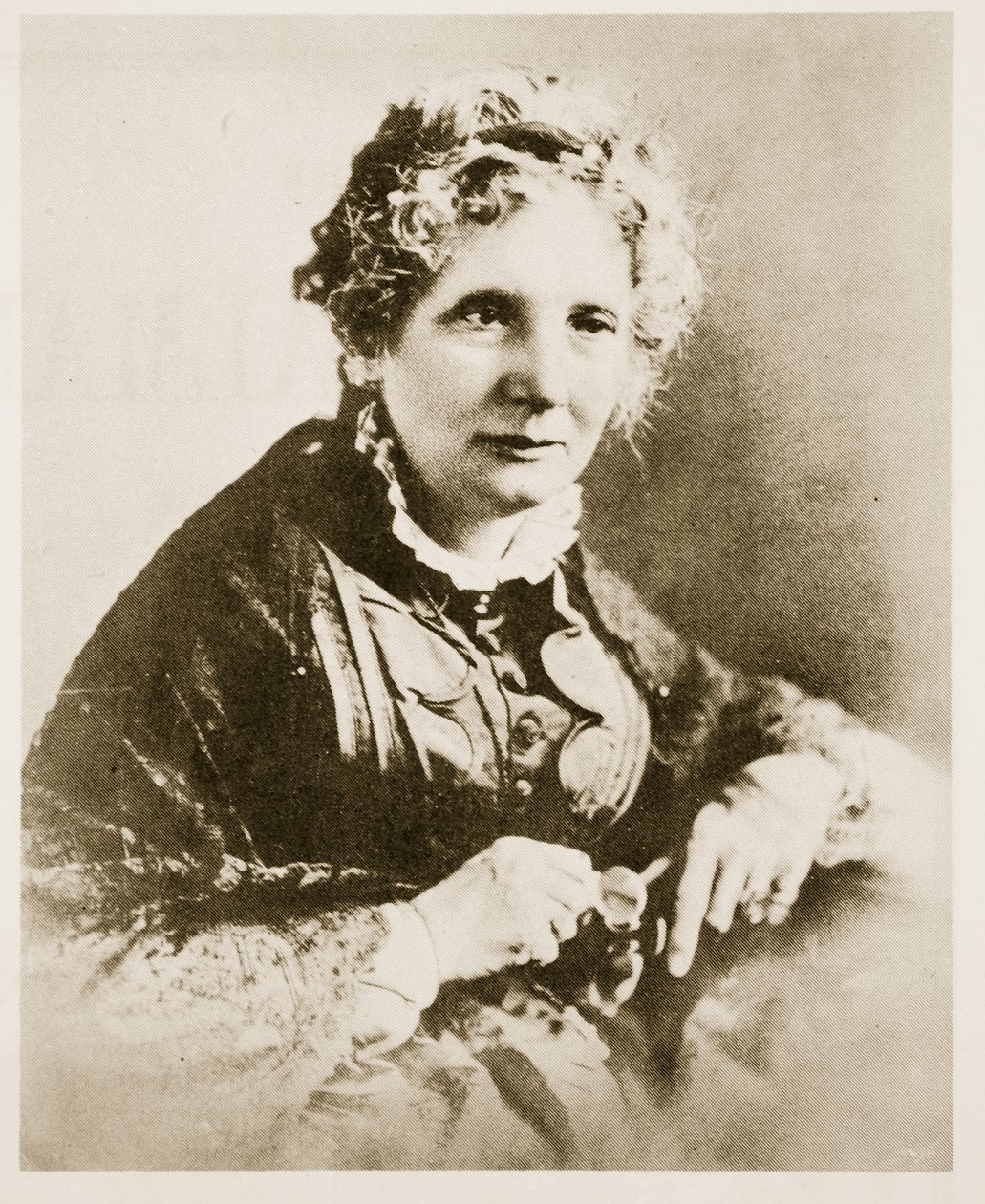 Porträtt av Harriet Beecher Stowe av American School