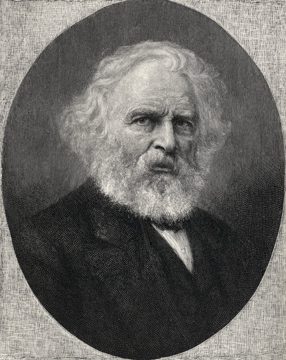 Porträtt av Henry Wadsworth Longfellow, från "The Century Illustrated Monthly Magazine", maj till oktober, 1883 av American School