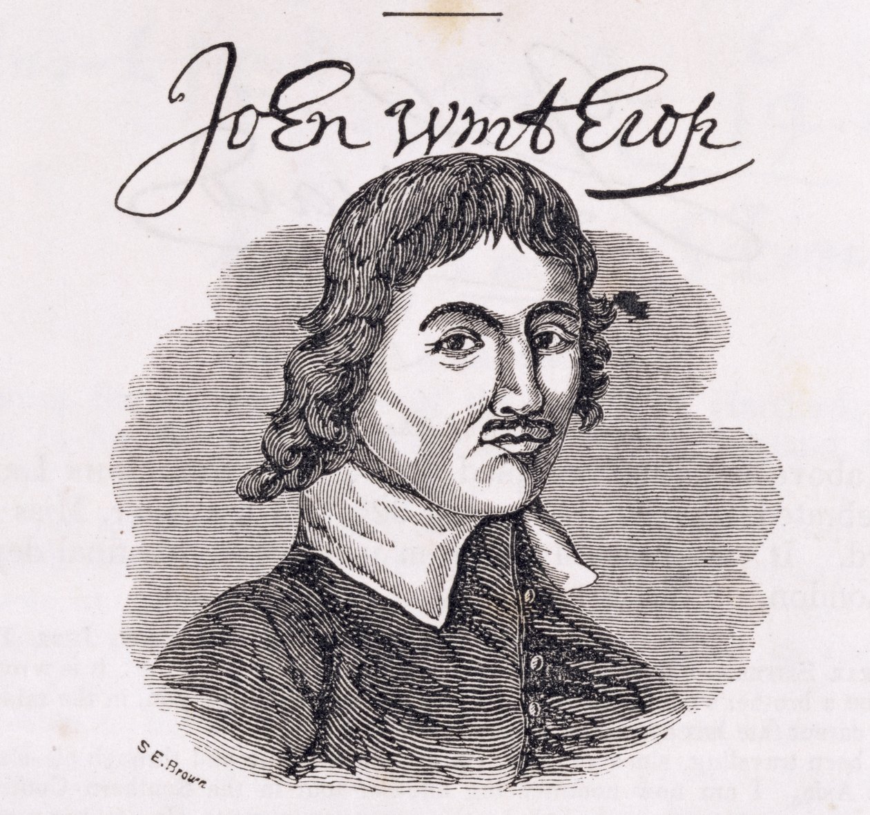 Porträtt av John Winthrop (1588-1649) från "Connecticut Historical Collections", av John Warner Barber, 1856 av American School