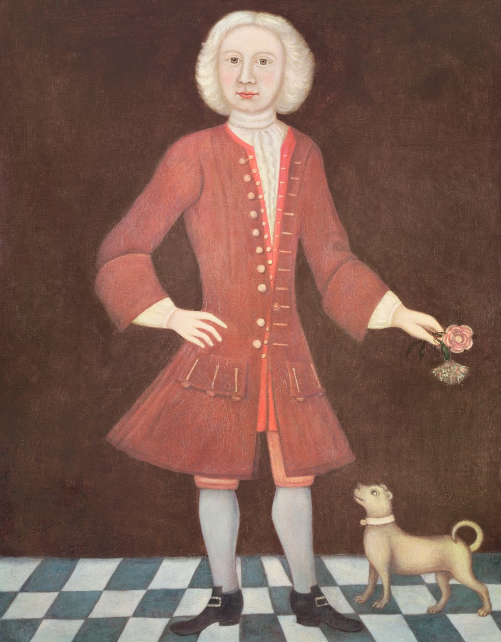Porträtt av Jonathan Bentham, ca 1725 av American School