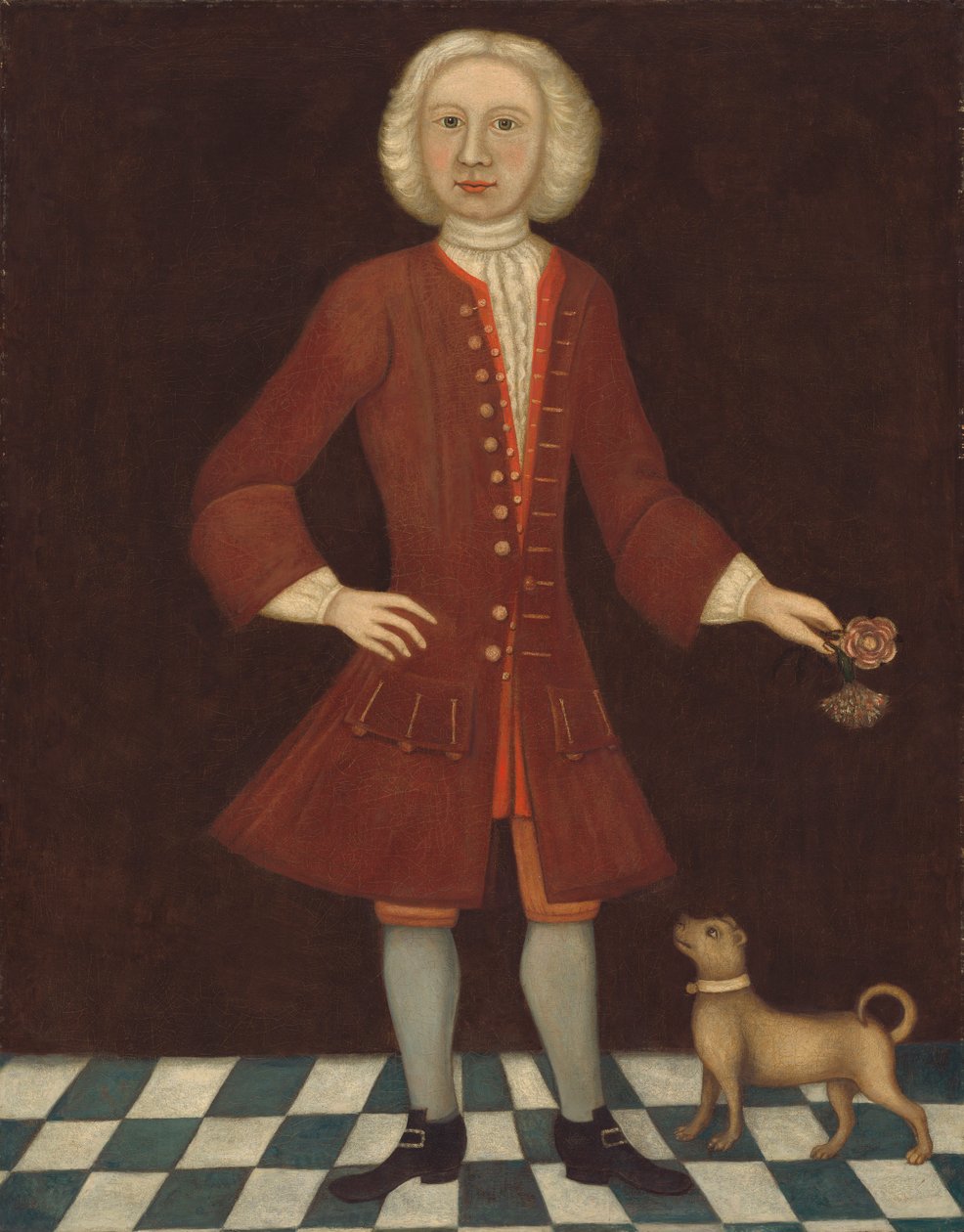 Porträtt av Jonathan Bentham, ca 1725 av American School
