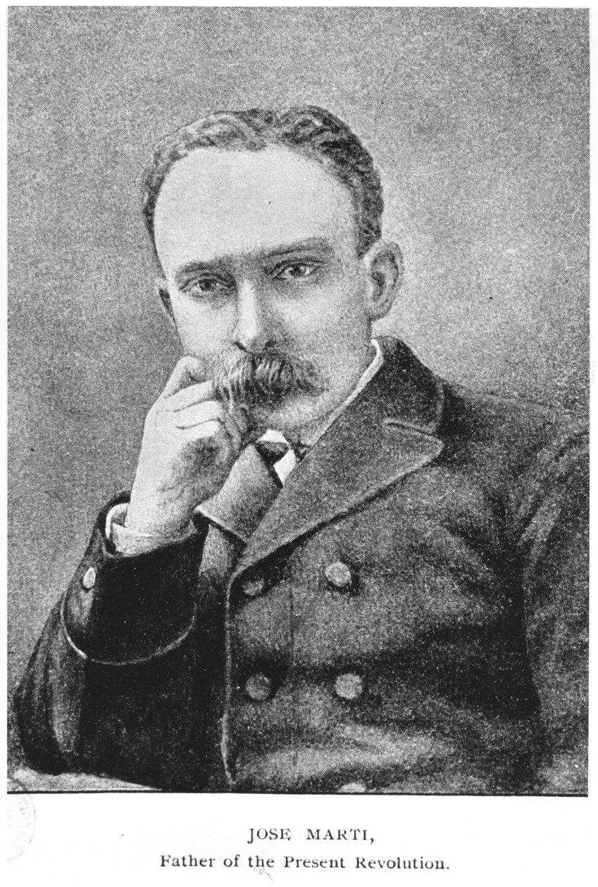 Porträtt av Jose Marti (1853-95) från The Story of Cuba av Murat Halstead, publicerad 1898 av American School