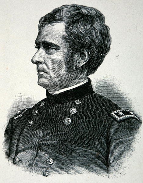 Porträtt av Joseph Hooker, känd som "Fighting Joe" (litho) av American School