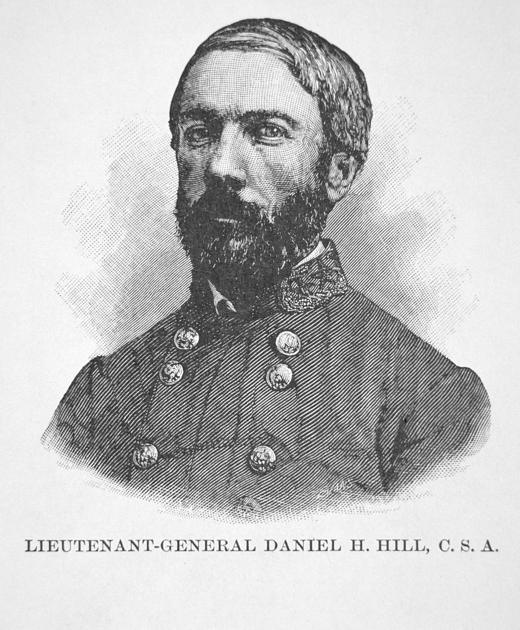 Porträtt av generallöjtnant Daniel H. Hill (litho) av American School