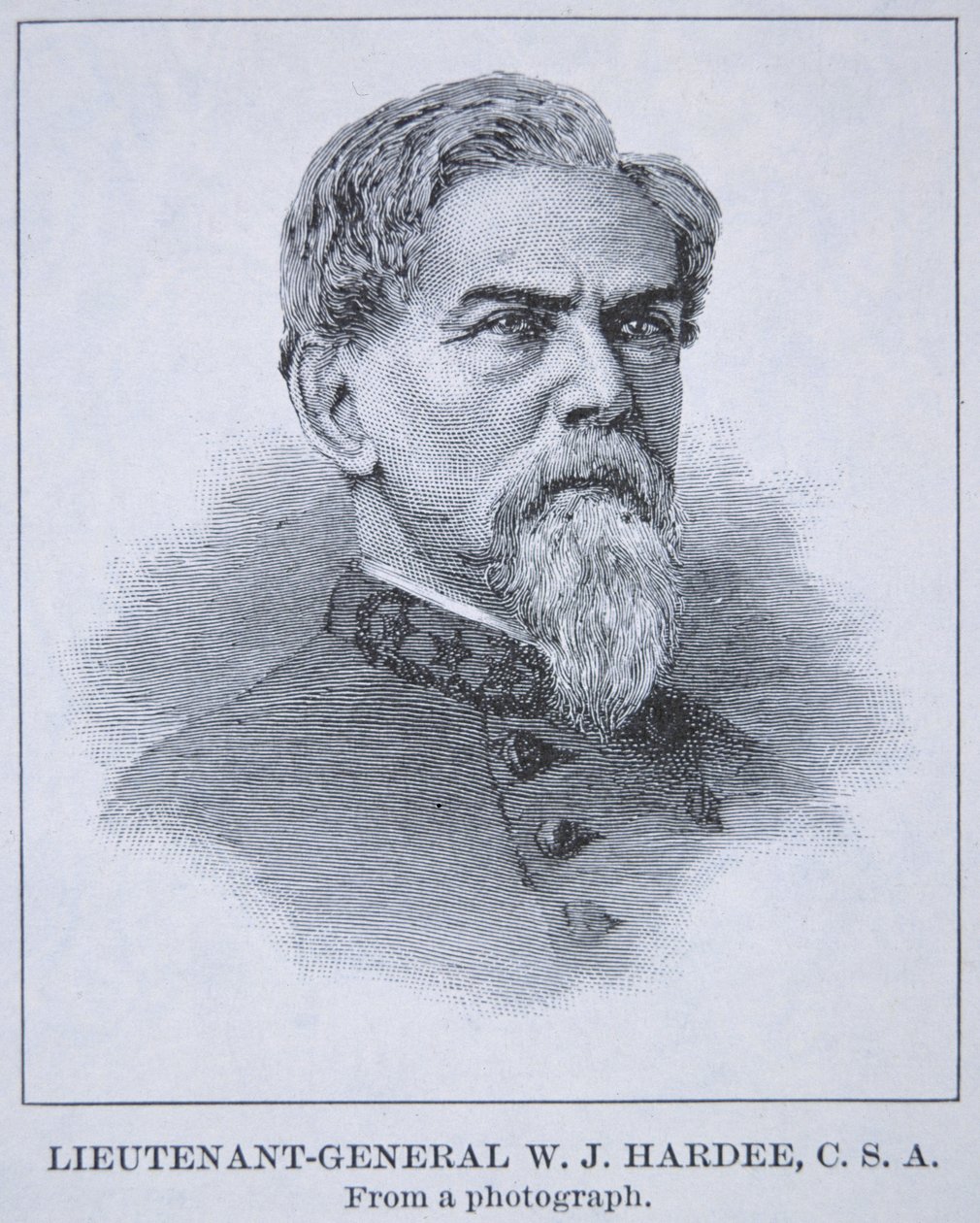 Porträtt av generallöjtnant W.J. Hardee (1815-73) (lito) av American School