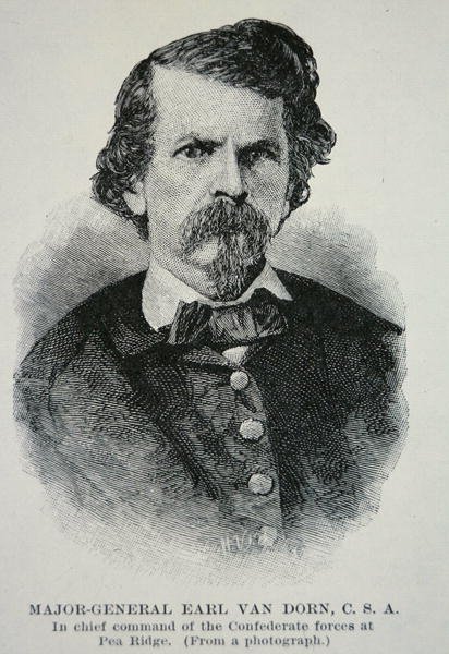 Porträtt av generalmajor Earl Van Dorn (litho) av American School
