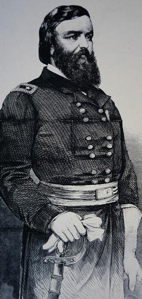 Porträtt av generalmajor John Pope (litho) av American School