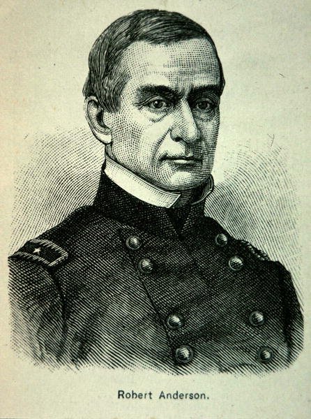Porträtt av major Robert Anderson (1805-71) (lito) av American School