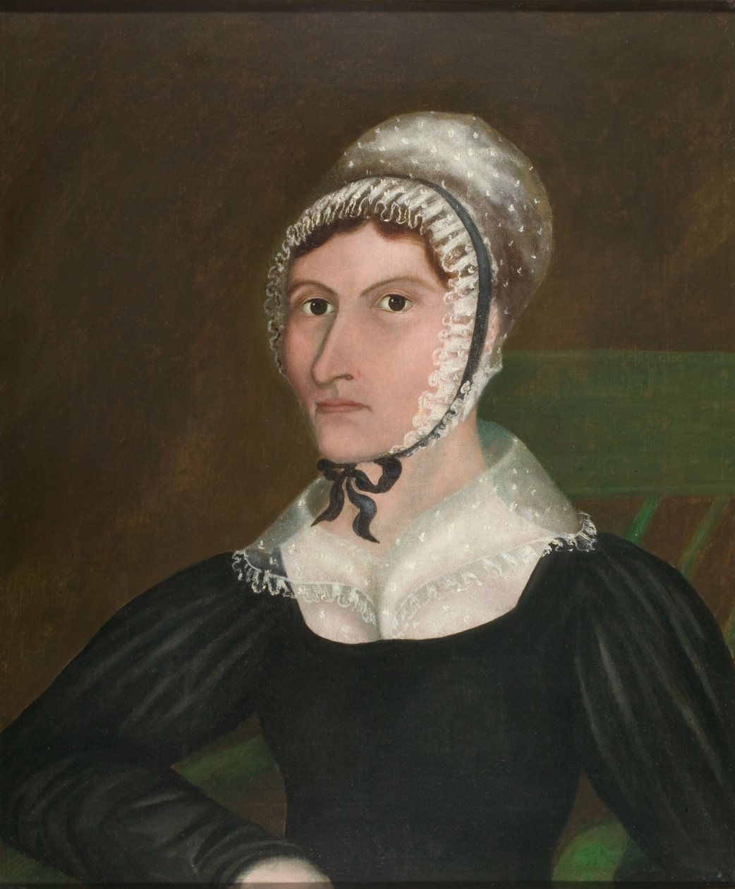 Porträtt av fru Augustus G. S. Wight (olja på duk) av American School