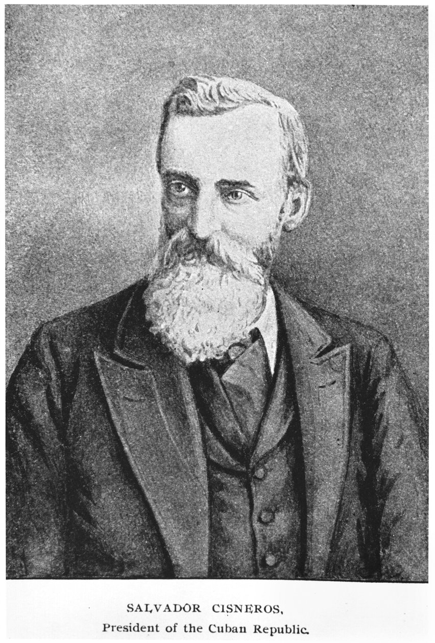 Porträtt av Salvador Cisneros Betancourt (1828-1914) från The Story of Cuba av Murat Halstead, publicerad 1898 av American School
