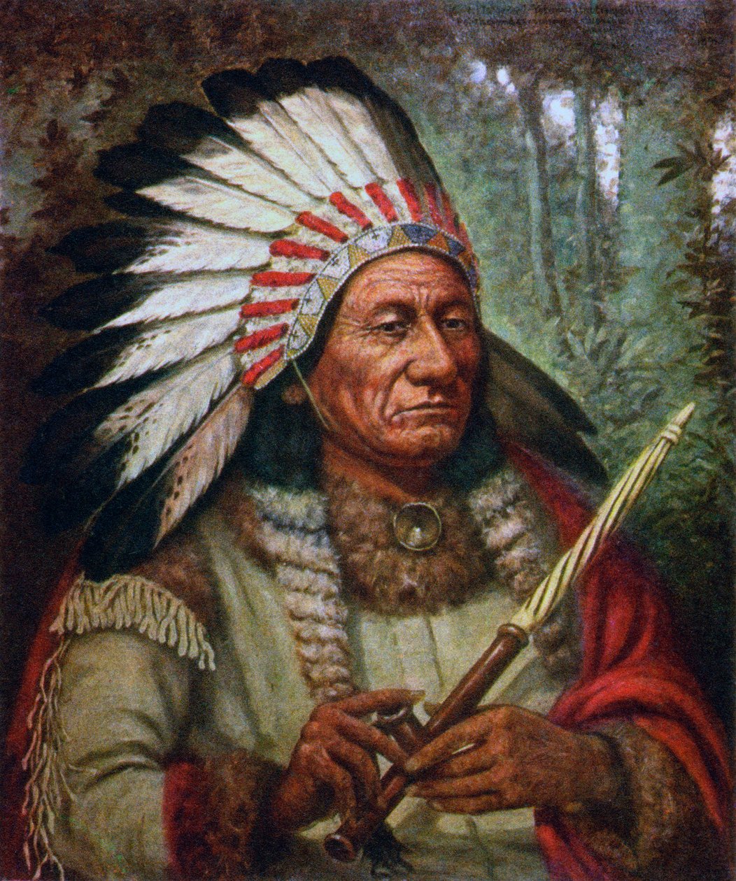 Porträtt av Sitting Bull av American School