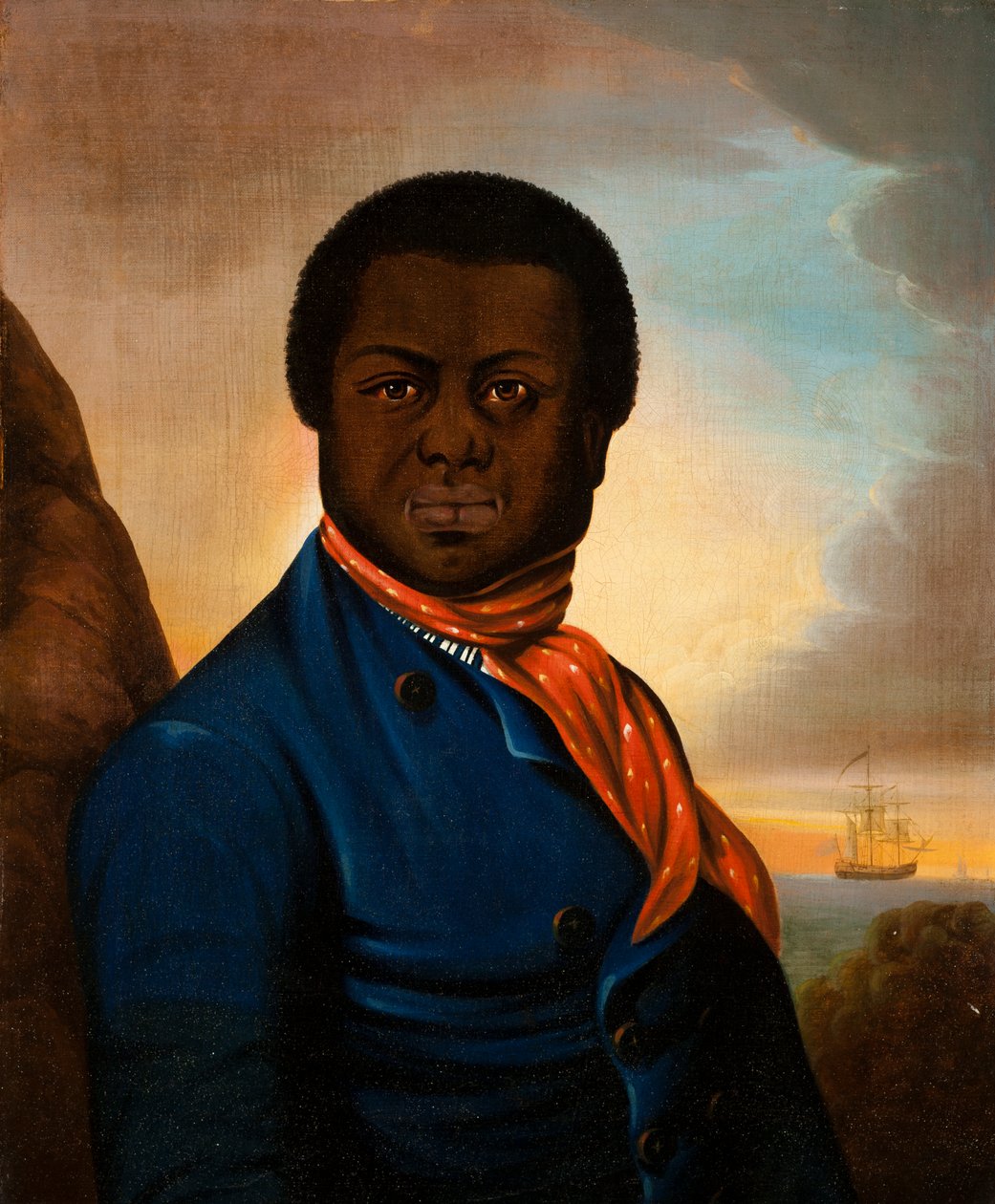 Porträtt av en sjöman (Paul Cuffe?), ca 1800 av American School