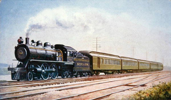 Vykort från Empire State Express nr 999 från New York Central & Hudson River Railroad av American School