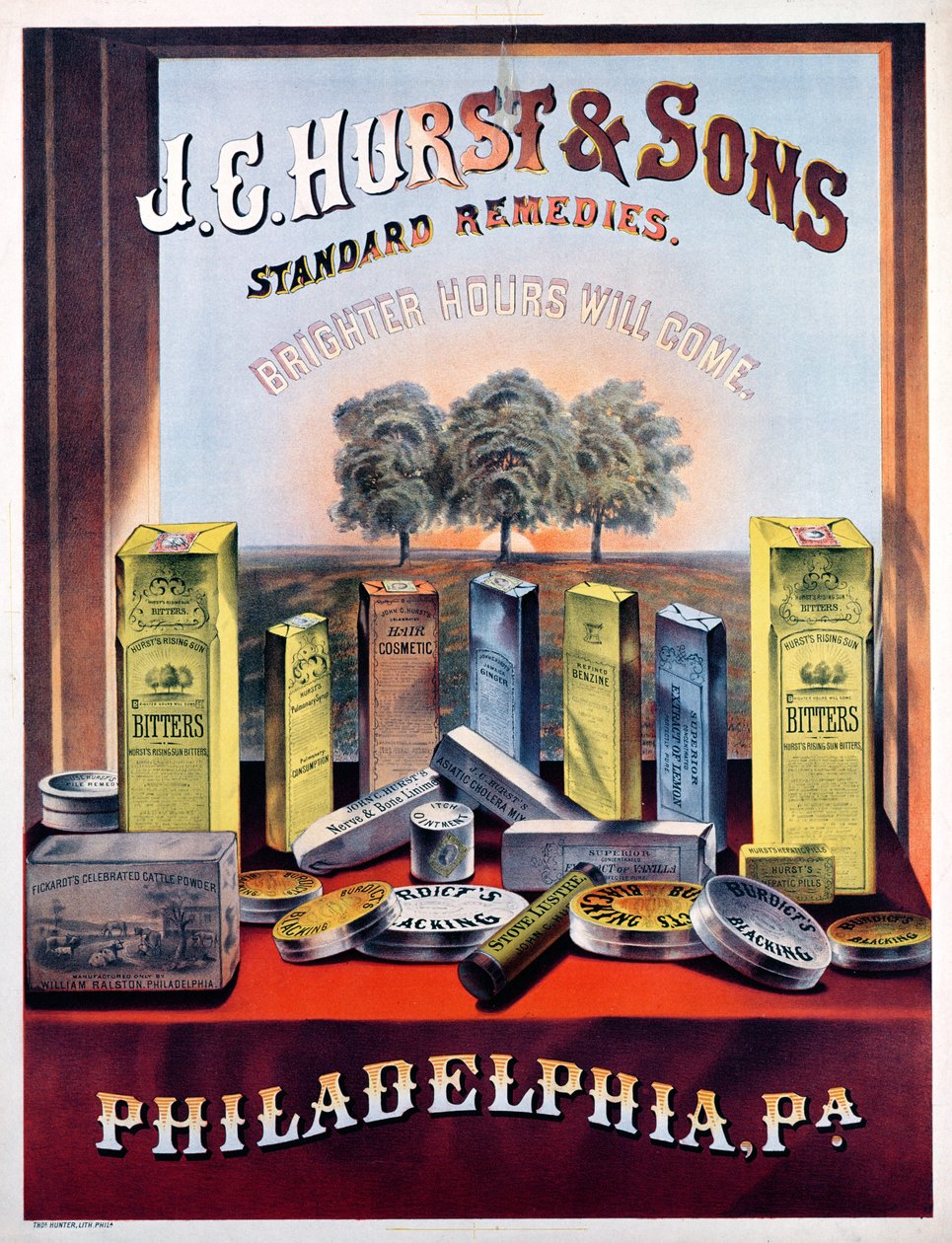 Affischannonsering J.E. Hurst & Sons standardlösningar – ljusare timmar kommer att komma av American School