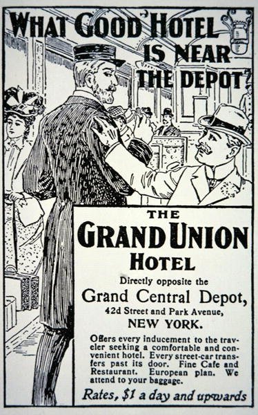 Affisch som annonserar "Grand Union Hotel", New York City (litho) av American School