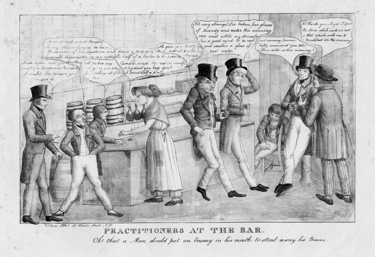 Utövare vid baren, ca 1834 av American School