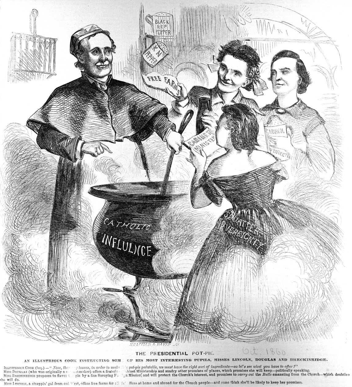 Presidential Pot Pie, från Frank Leslies Budget of Fun, 1 oktober 1860 av American School