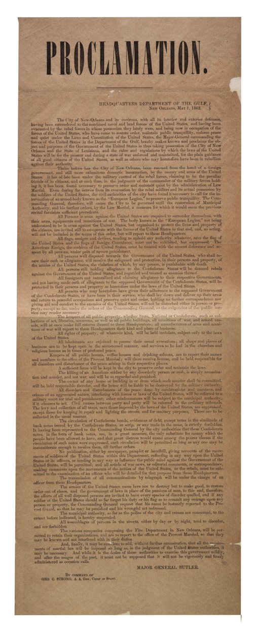 Kungörelsen den 1 maj 1862 av American School