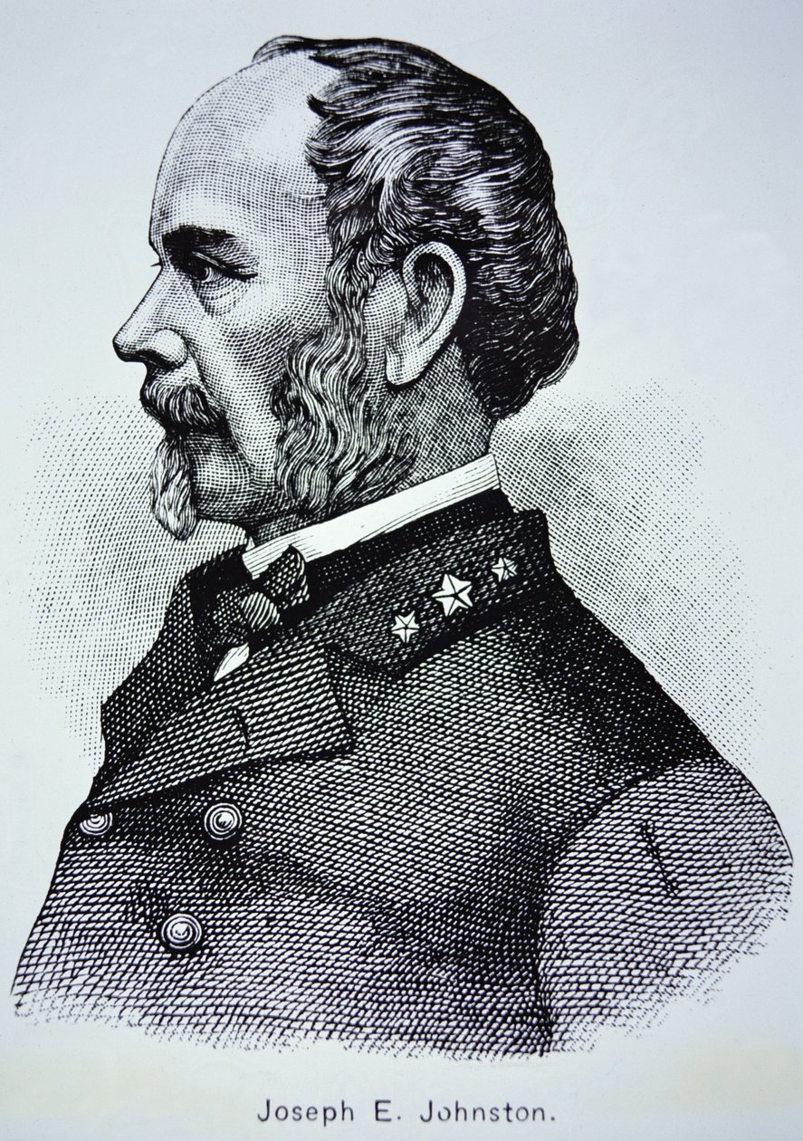 Porträtt av general Joseph E. Johnston (1807-1891) (litho) av American School