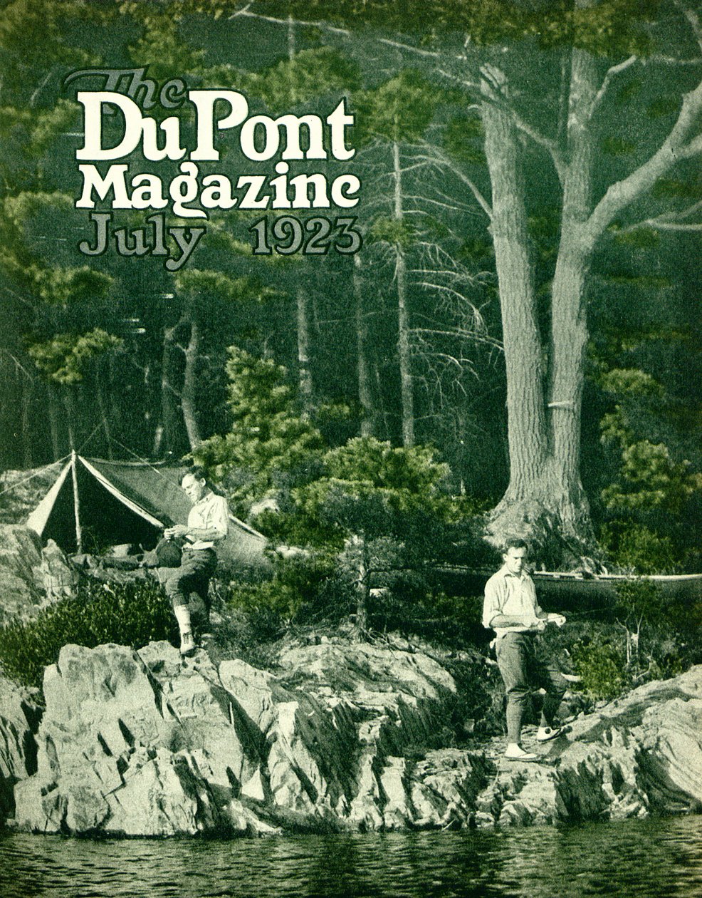 Pyralin fiskar, framsidan av DuPont Magazine, juli 1923 av American School