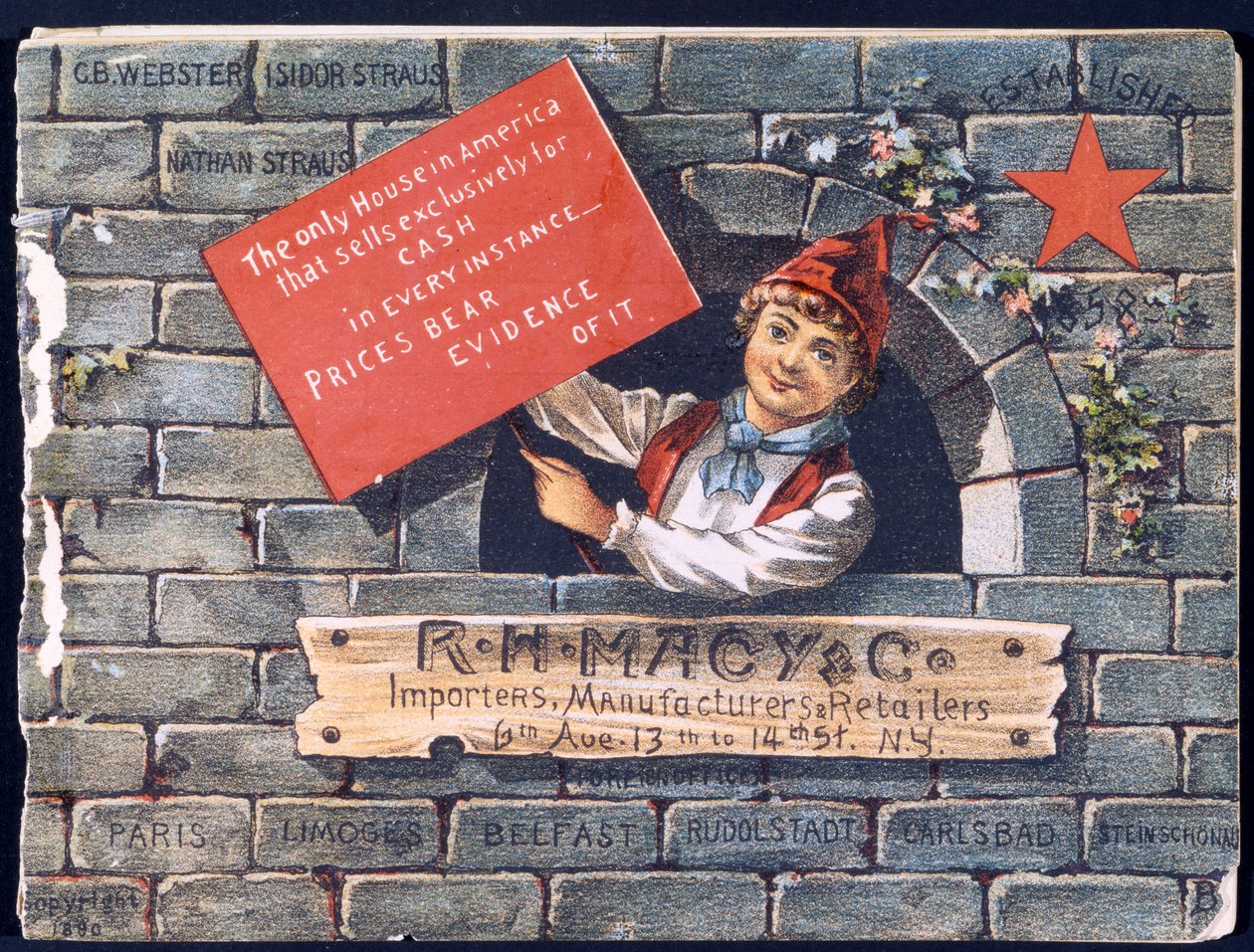 R.H. Macy & Co. Importörer, tillverkare och återförsäljare [katalogens främre omslag], 1890 av American School