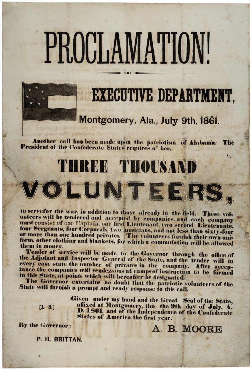 Rekryteringsbredd som begärde tre tusen frivilliga, 9 juli 1861 av American School