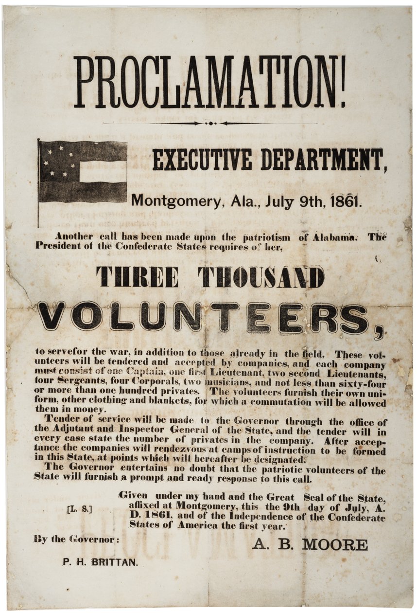 Rekryteringsbredd som begärde tre tusen frivilliga, 9 juli 1861 av American School