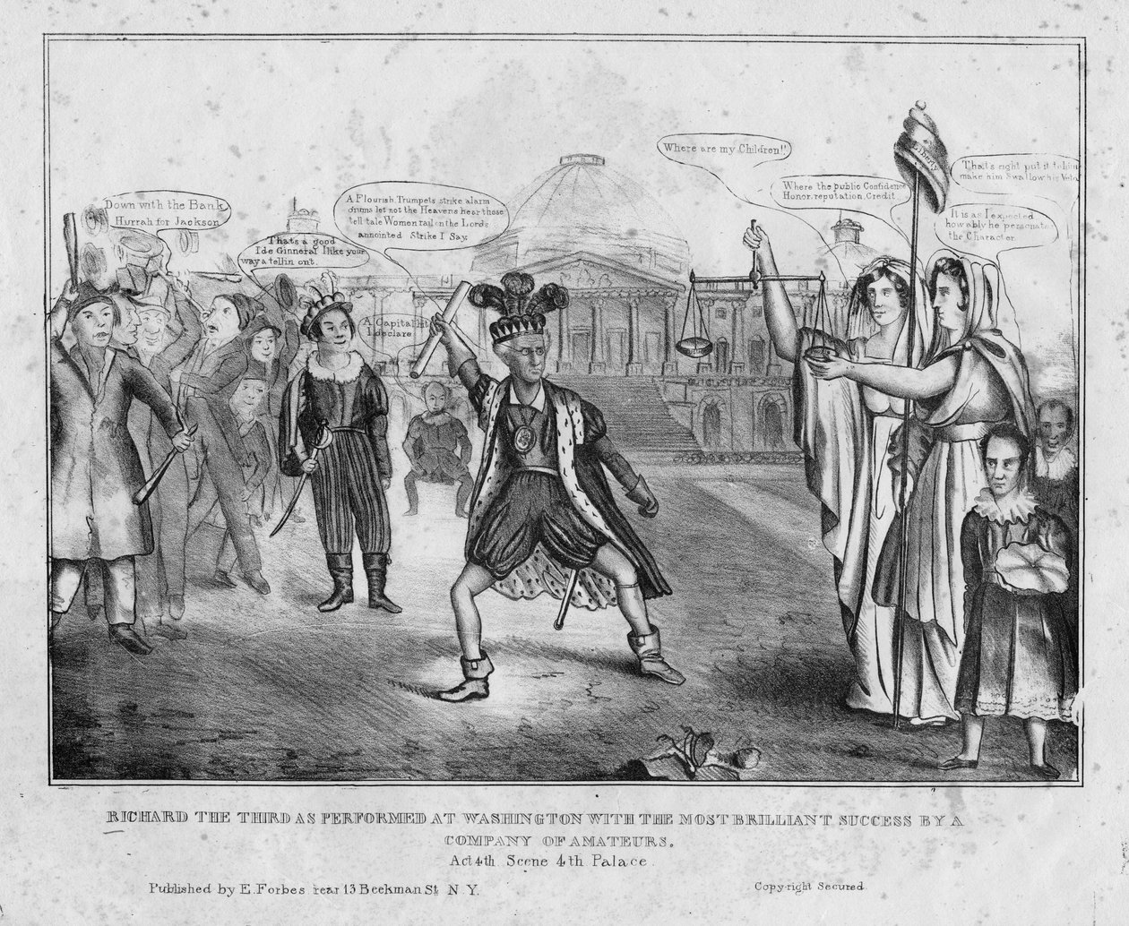 Richard den tredje som framfördes i Washington med den mest lysande framgången av ett sällskap av amatörer, ca 1834 av American School