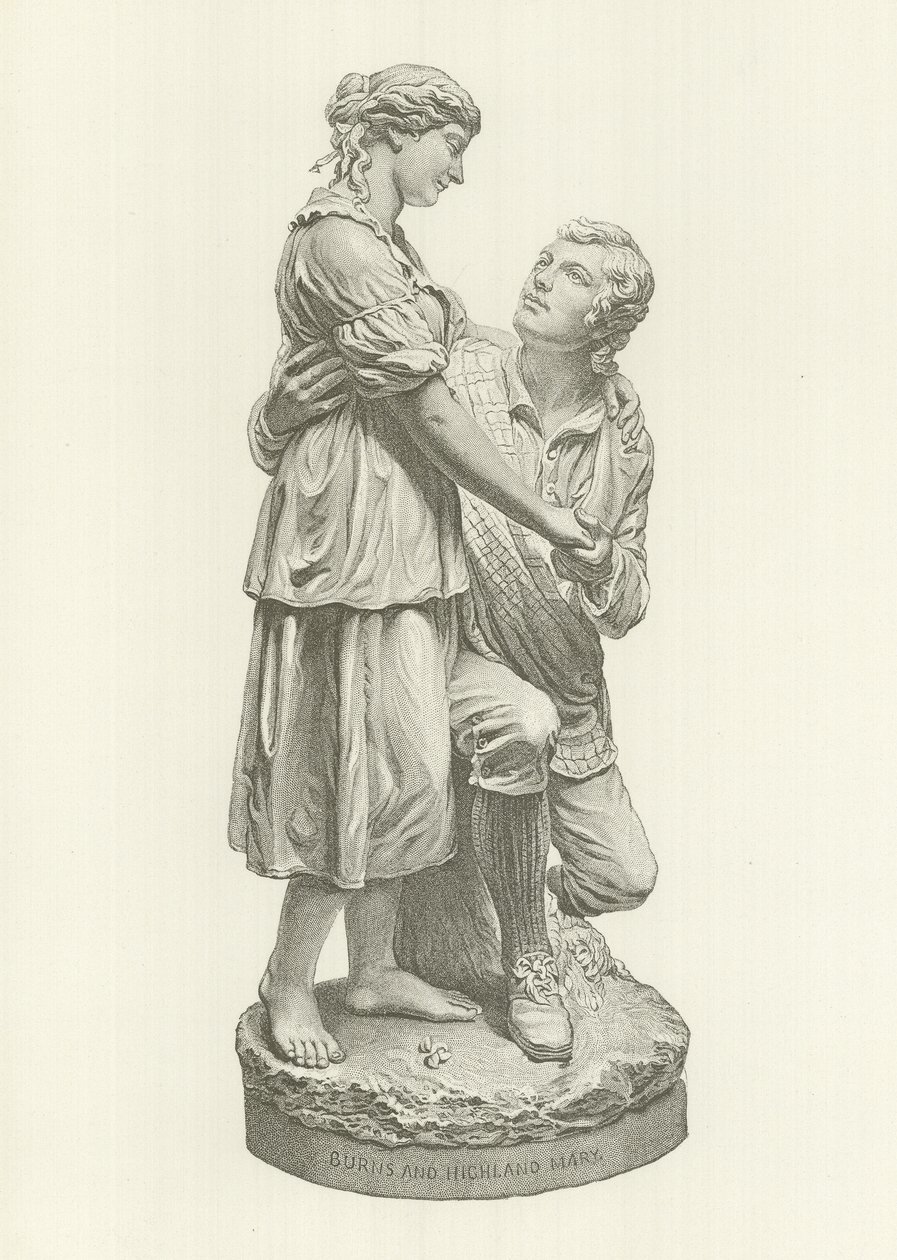 Robert Burns och Highland Mary (gravyr) av American School
