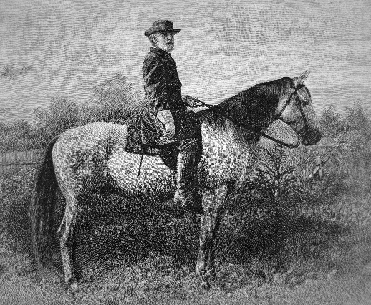 Robert E. Lee (1807-70) på sin krigshäst 