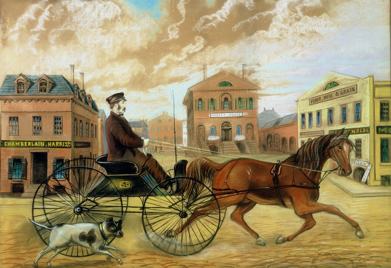 Samuel Chamberlain på marknadstorget i Salem av American School
