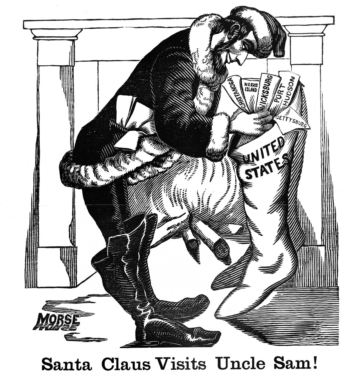 Jultomten besöker Uncle Sam!, ca 1863 av American School