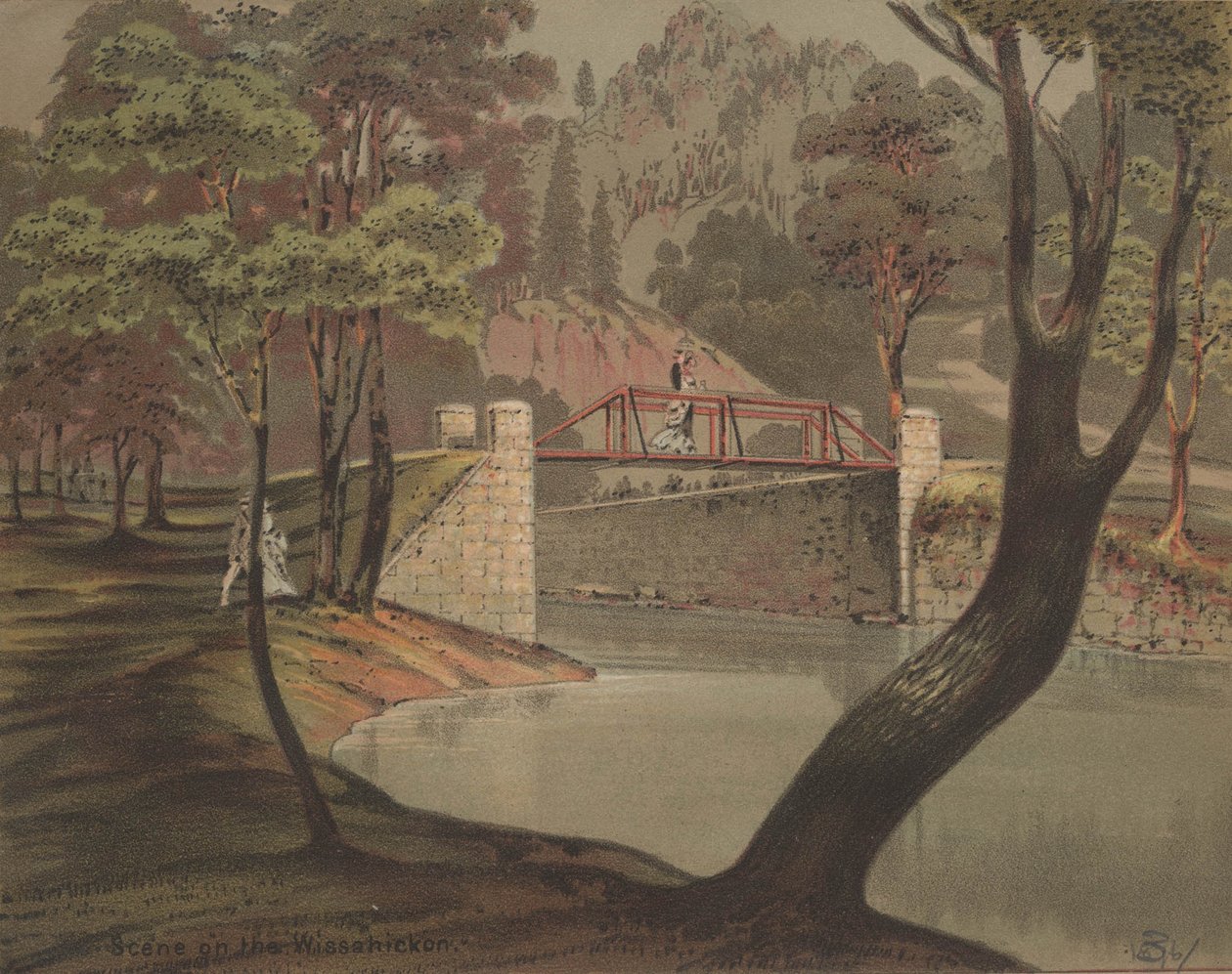 Scen på Wissahickon, ca 1880 av American School