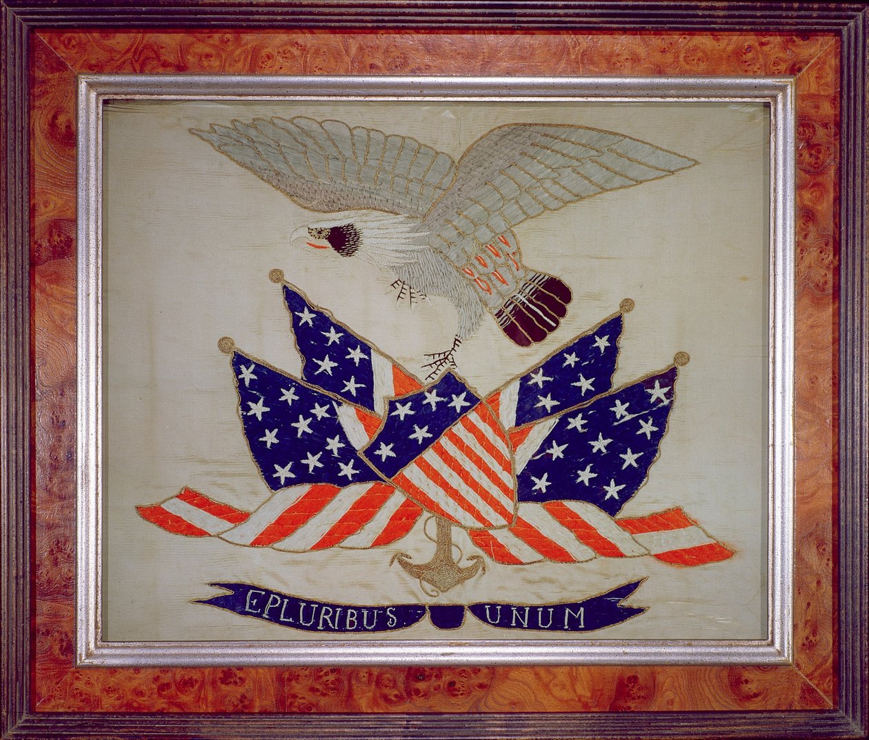 Förenta staternas sigill, ca 1840 (broderi) av American School